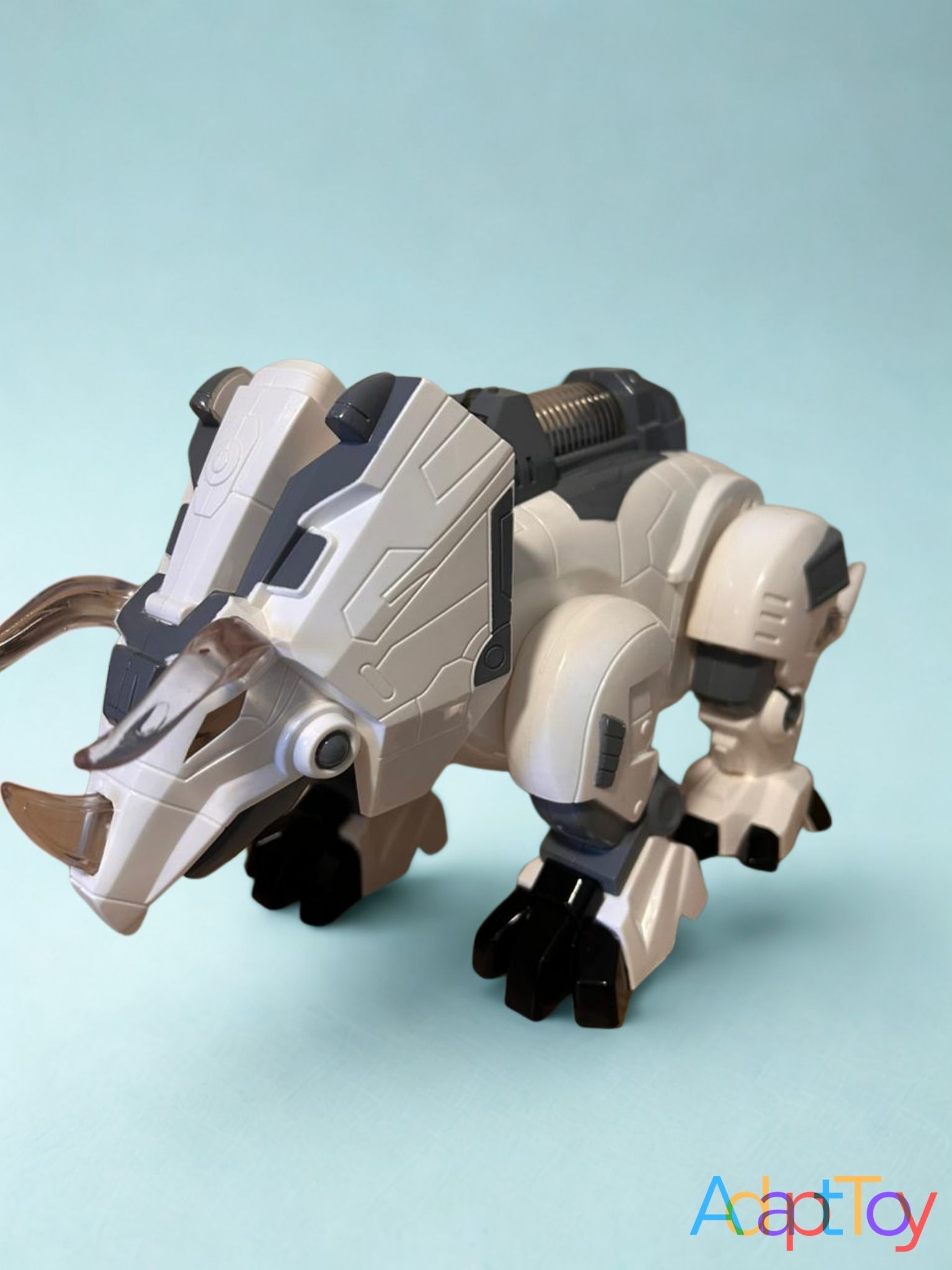Dinossauro Robô Triceratops Adaptado (Anda, Luz e Som)